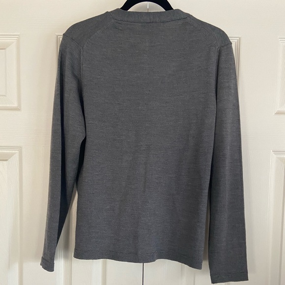 Giorgiolini Italian merino wool cardigan charcoal - Picture 3 of 5